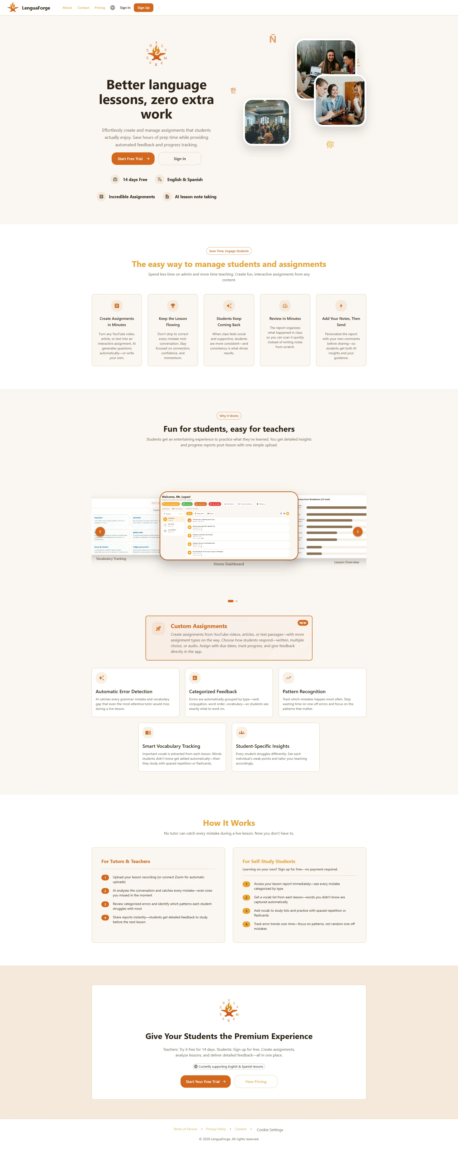 Lengua Forge full page screenshot