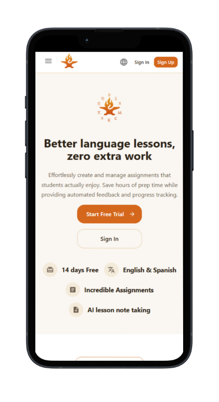 Lengua Forge mobile mockup