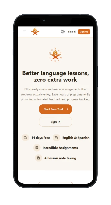 Lengua Forge mobile mockup