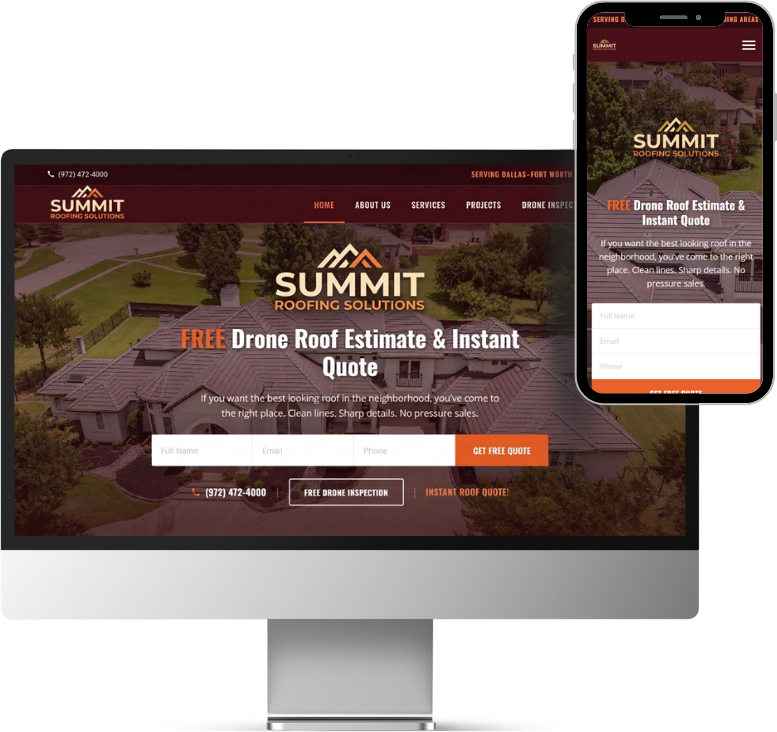 Summit Roofing Solutions desktop and mobile mockup